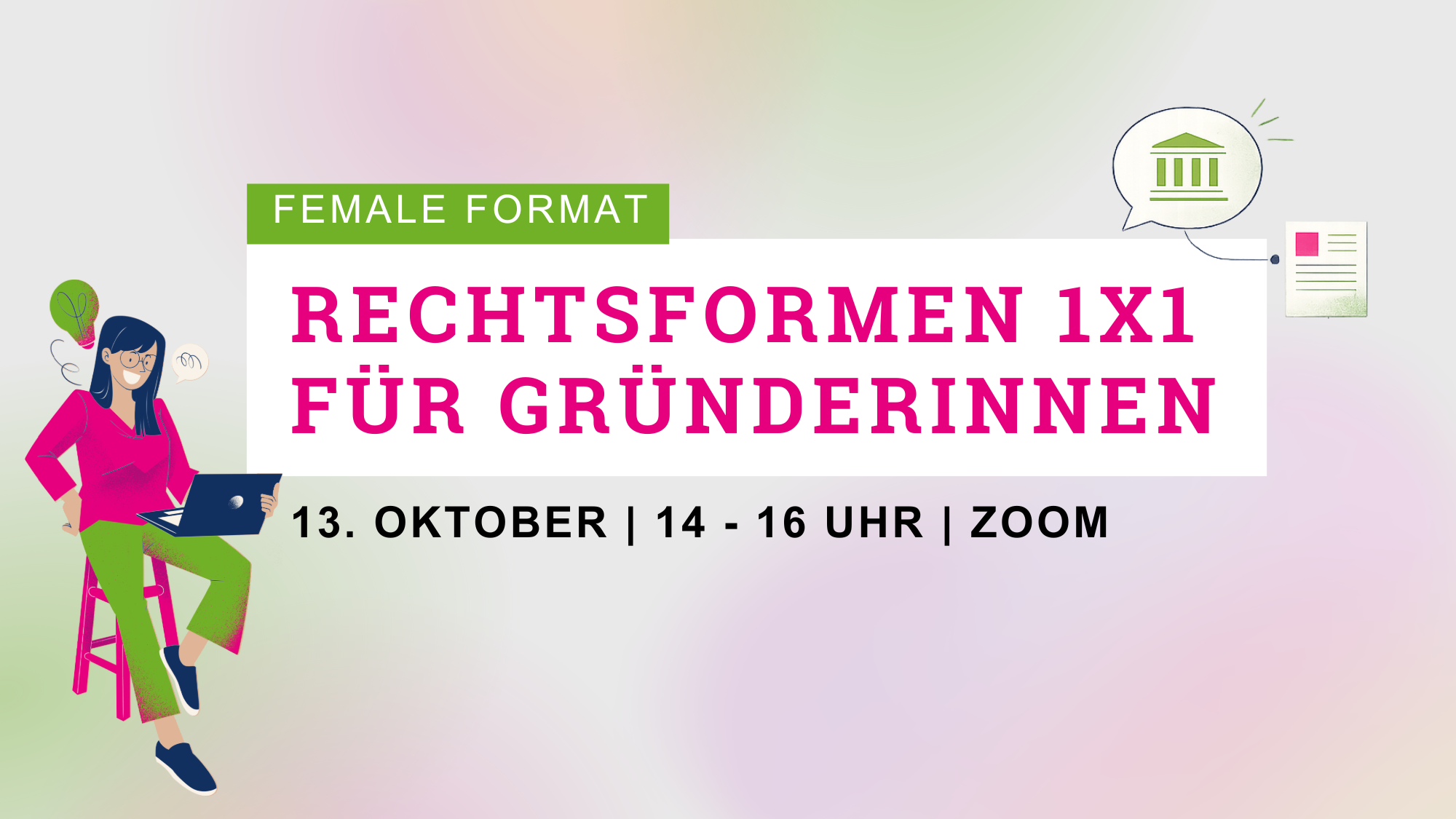 Female Webinar: Rechtsformen 1x1 für Gründerinnen